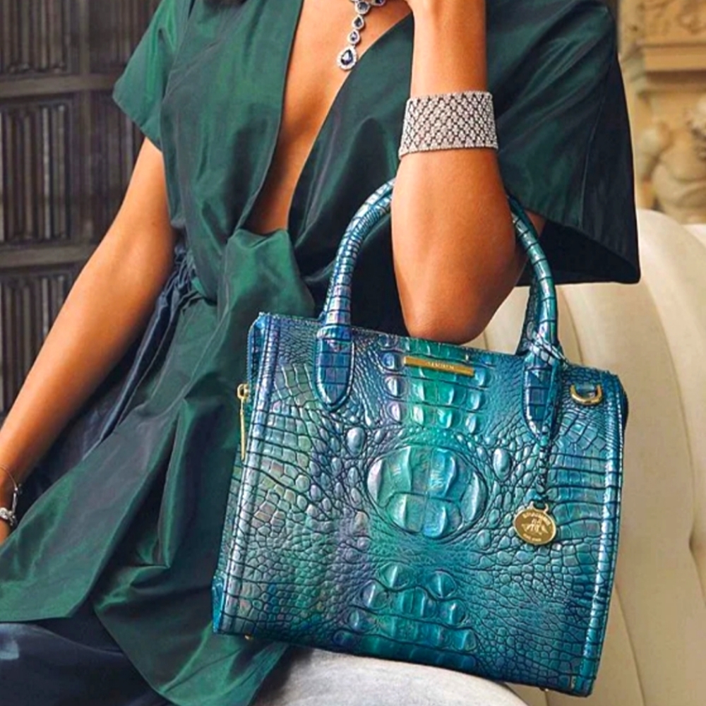 π₯³πHOST PICK!ππ₯³ ππ₯³ BRAHMIN Blue Topaz Small Caroline Satchel & Wallet π₯³π - Picture 3 of 14